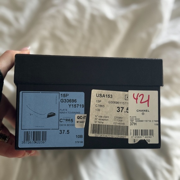 NWT CHANEL BALET FLATS CHANEL SLIPPER 37.5 - Picture 8 of 8